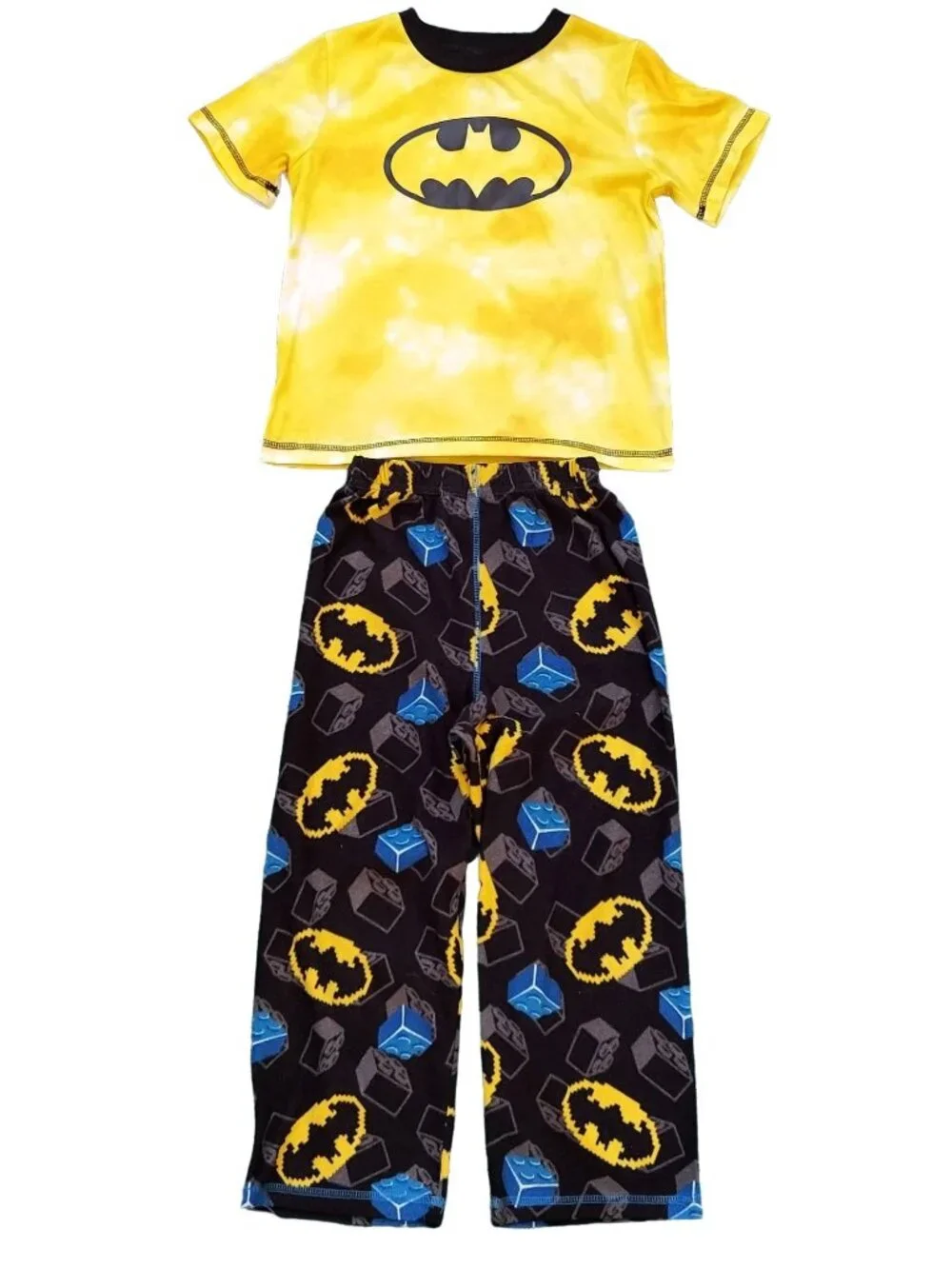 The Batman Movie Lego Boys Poly Top & Fleece Pants Sleepwear Pajama Set M(8)